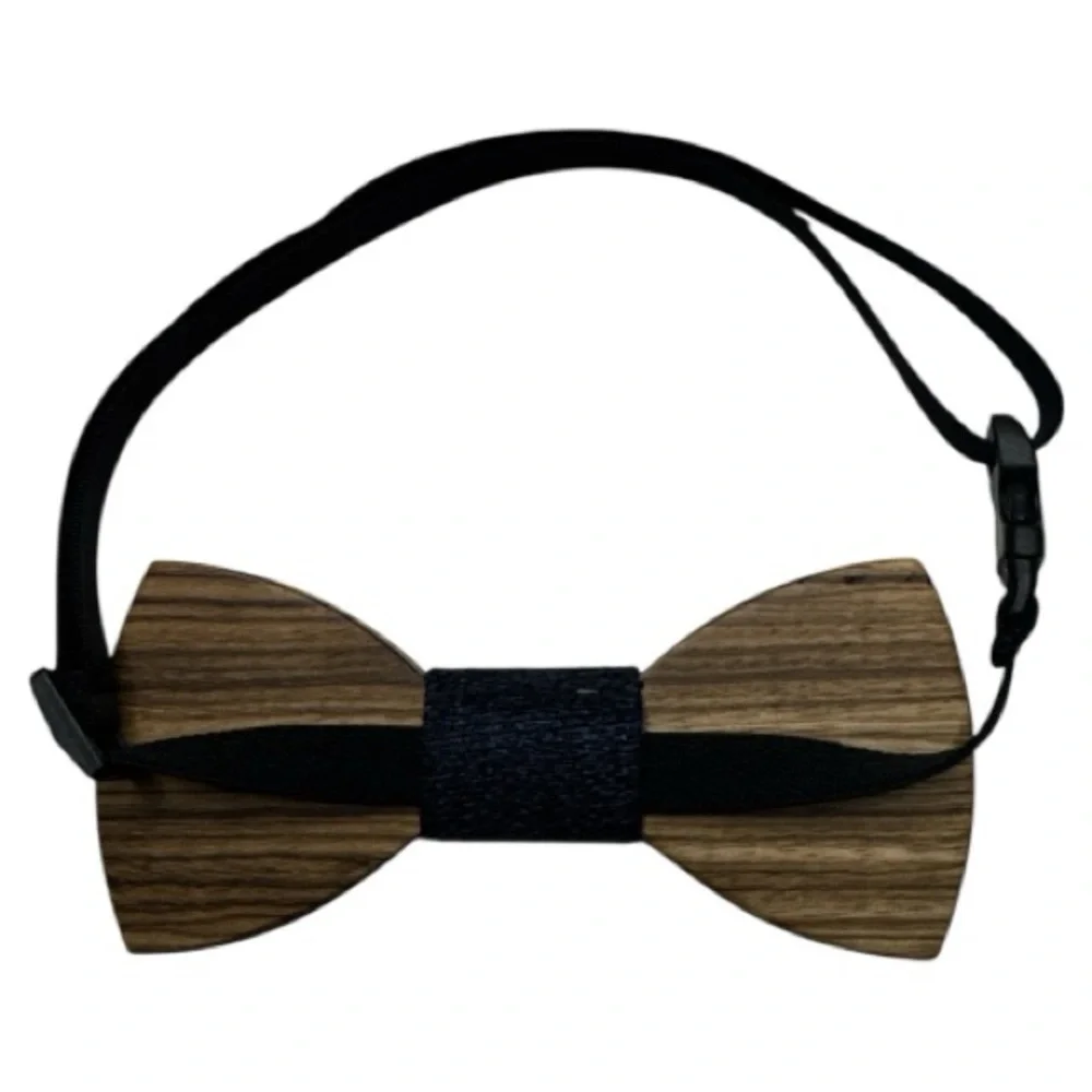 WoWTies Wooden Bow Tie Polka Dot Adjustable Strap